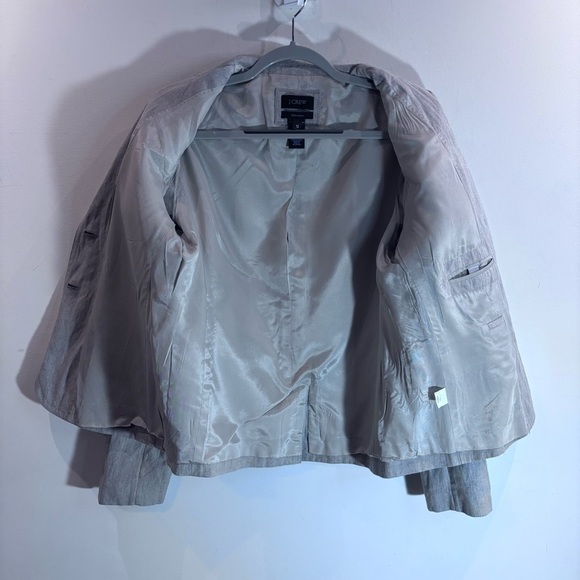 J CREW Sz 12 Blazer Schoolboy Pockets Lined Crinkled Fabric Shoulder Pads - Picture 7 of 10